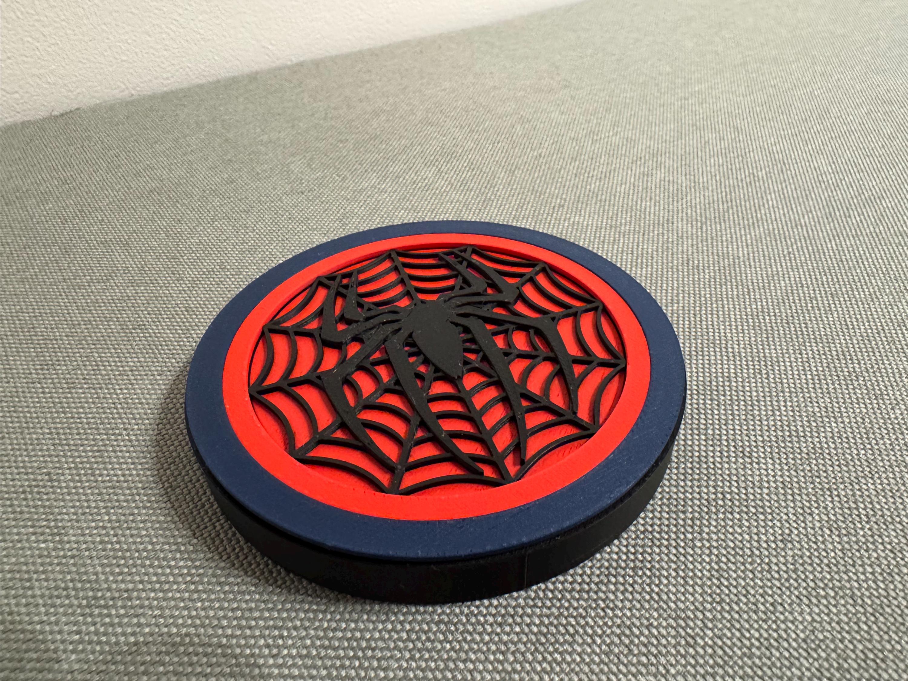 Spider-Man Inspired 3D Printed Coaster Set with Hidden Bottle Opener – Includes Matching Holder