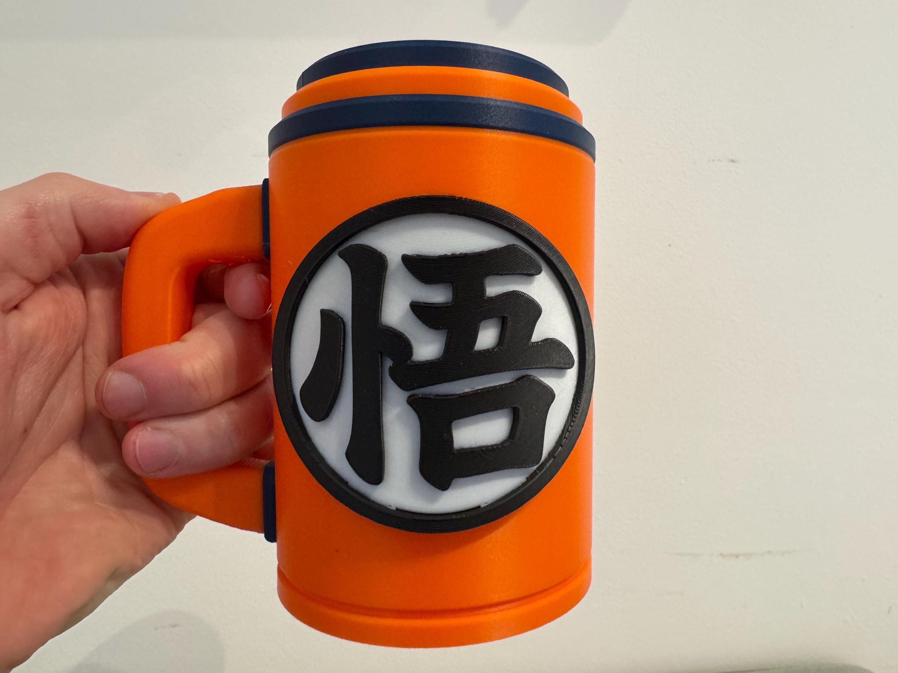 DBZ-Inspired Beer Can Holder with Handle – 3D Printed Anime Beer & Soda Mug – Gamer Gift