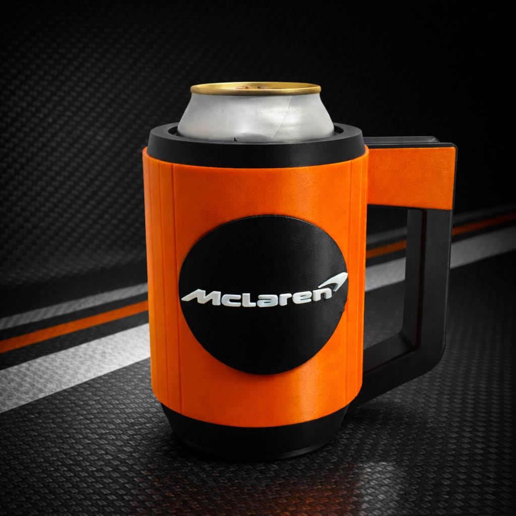 McLaren F1 Style Beer Can Holder – 440ml | 3D Printed Can Cooler with Handle