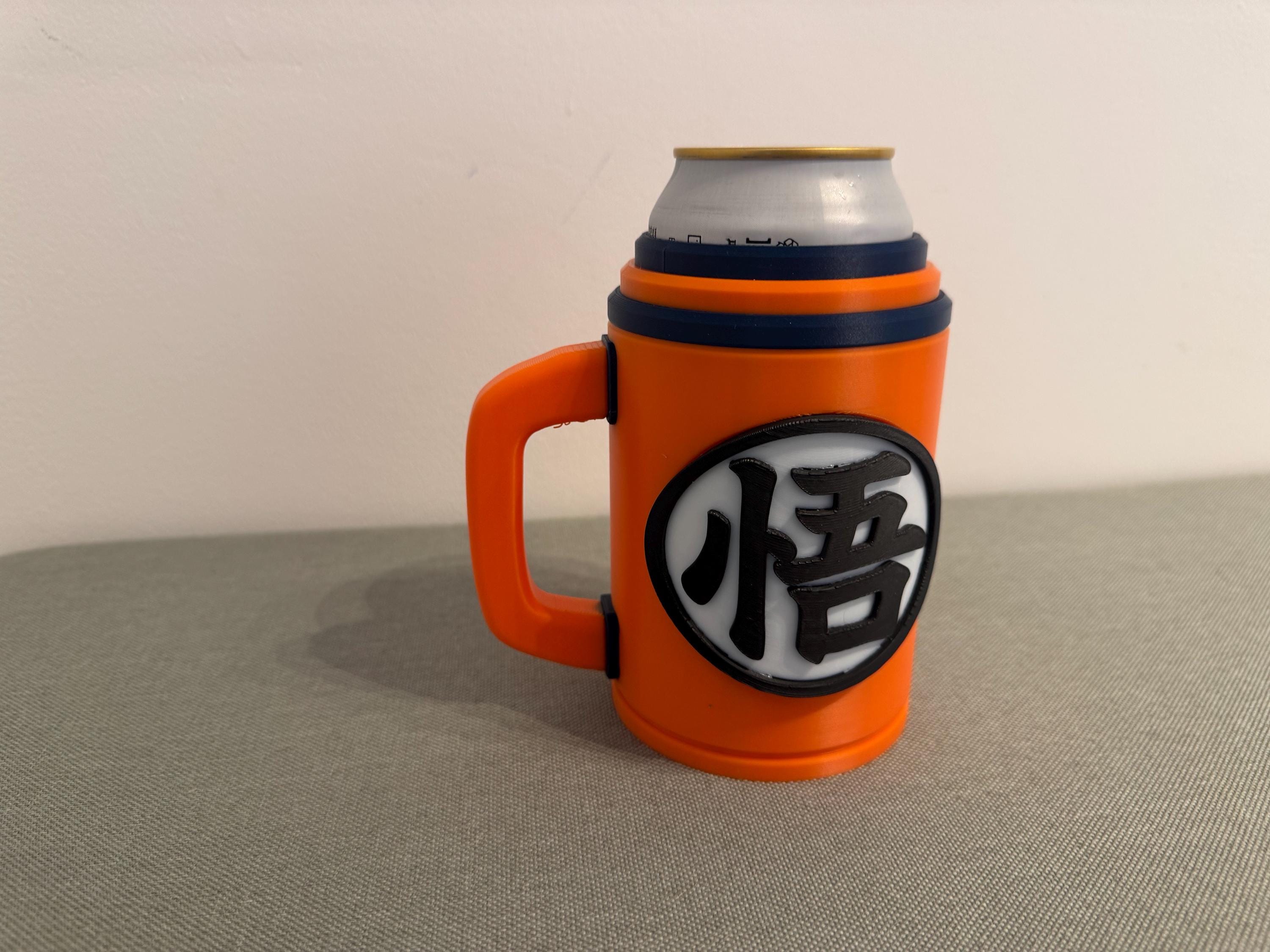 DBZ-Inspired Beer Can Holder with Handle – 3D Printed Anime Beer & Soda Mug – Gamer Gift