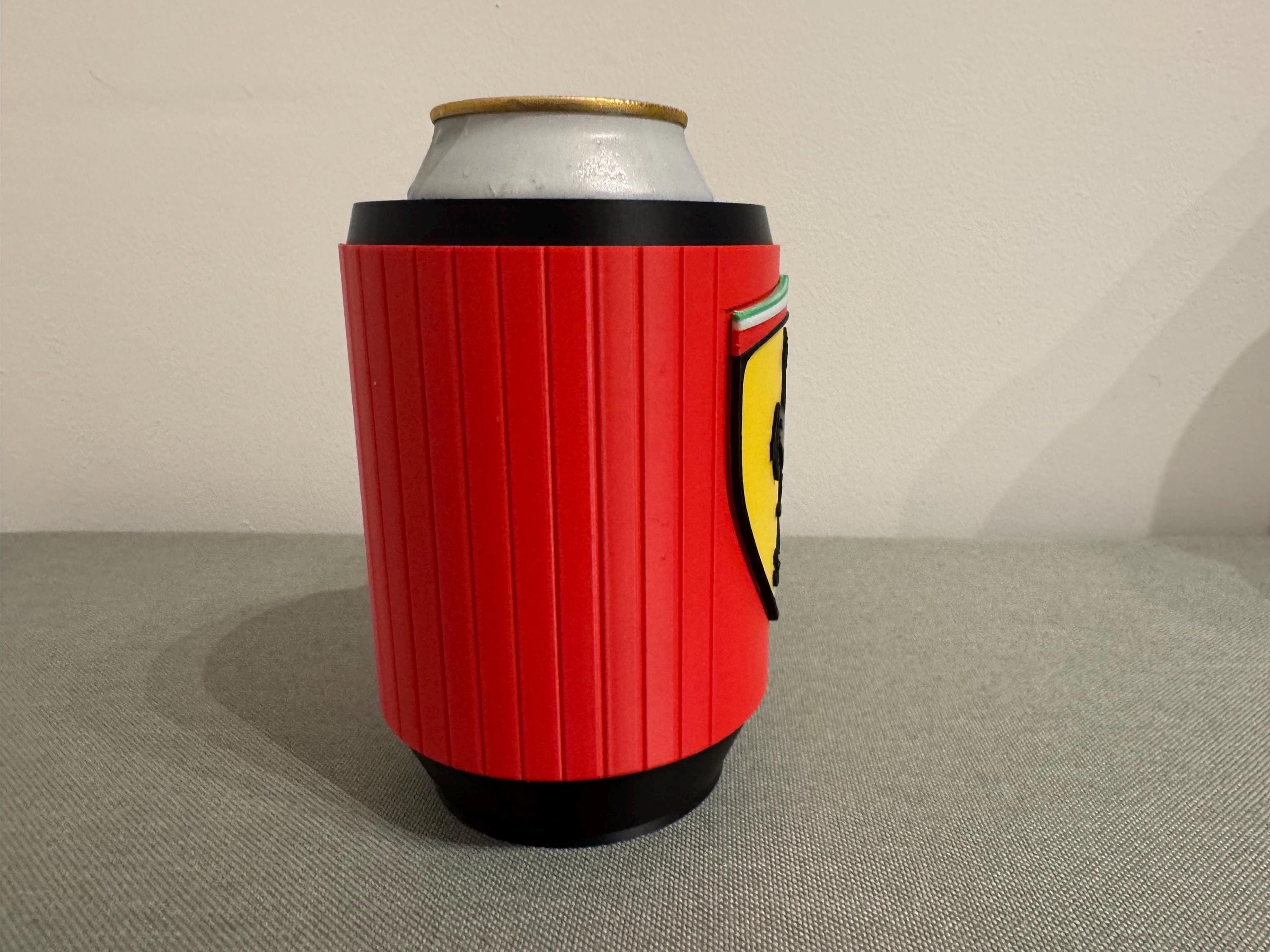 Ferrari-Inspired Beer Can Holder | 3D Printed Racing Mug | Fits 440ml Cans | F1 Style Gift