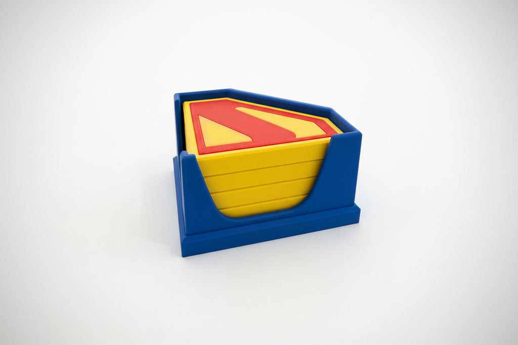 Superman logo-shaped object on a textured surface