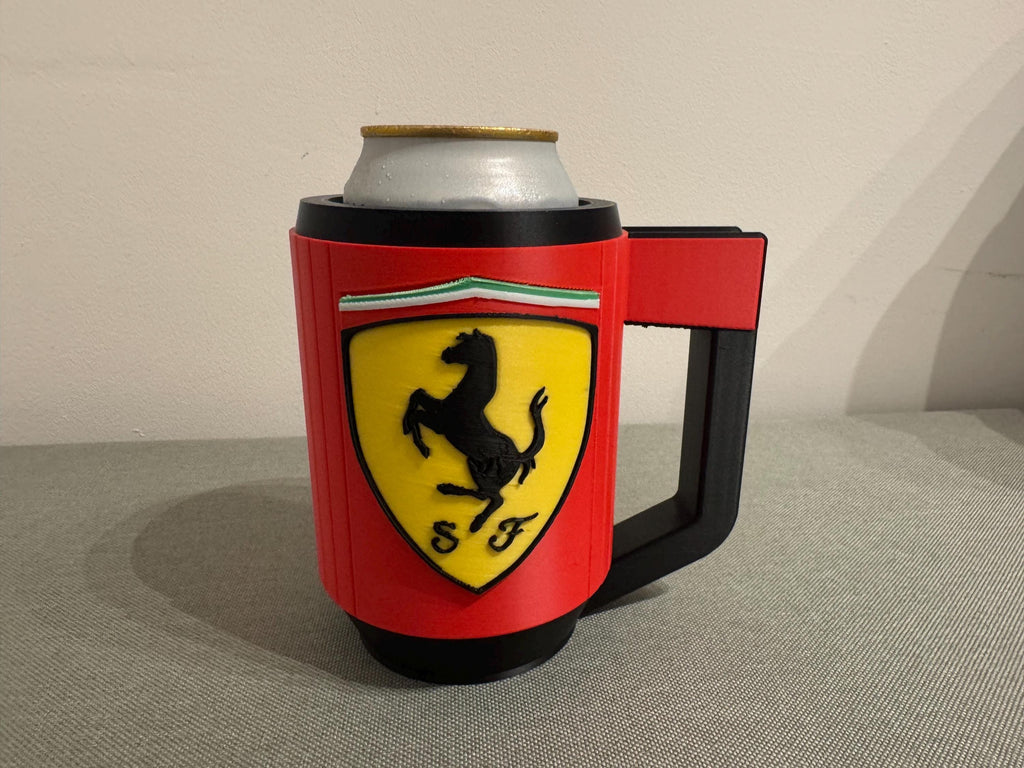 Ferrari-Inspired Beer Can Holder | 3D Printed Racing Mug | Fits 440ml Cans | F1 Style Gift