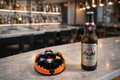 Flaming Skull Bottle Markers Set with Holder | Beer Bottle Rings | Funny Bar Accessories | Party Drink Identifiers