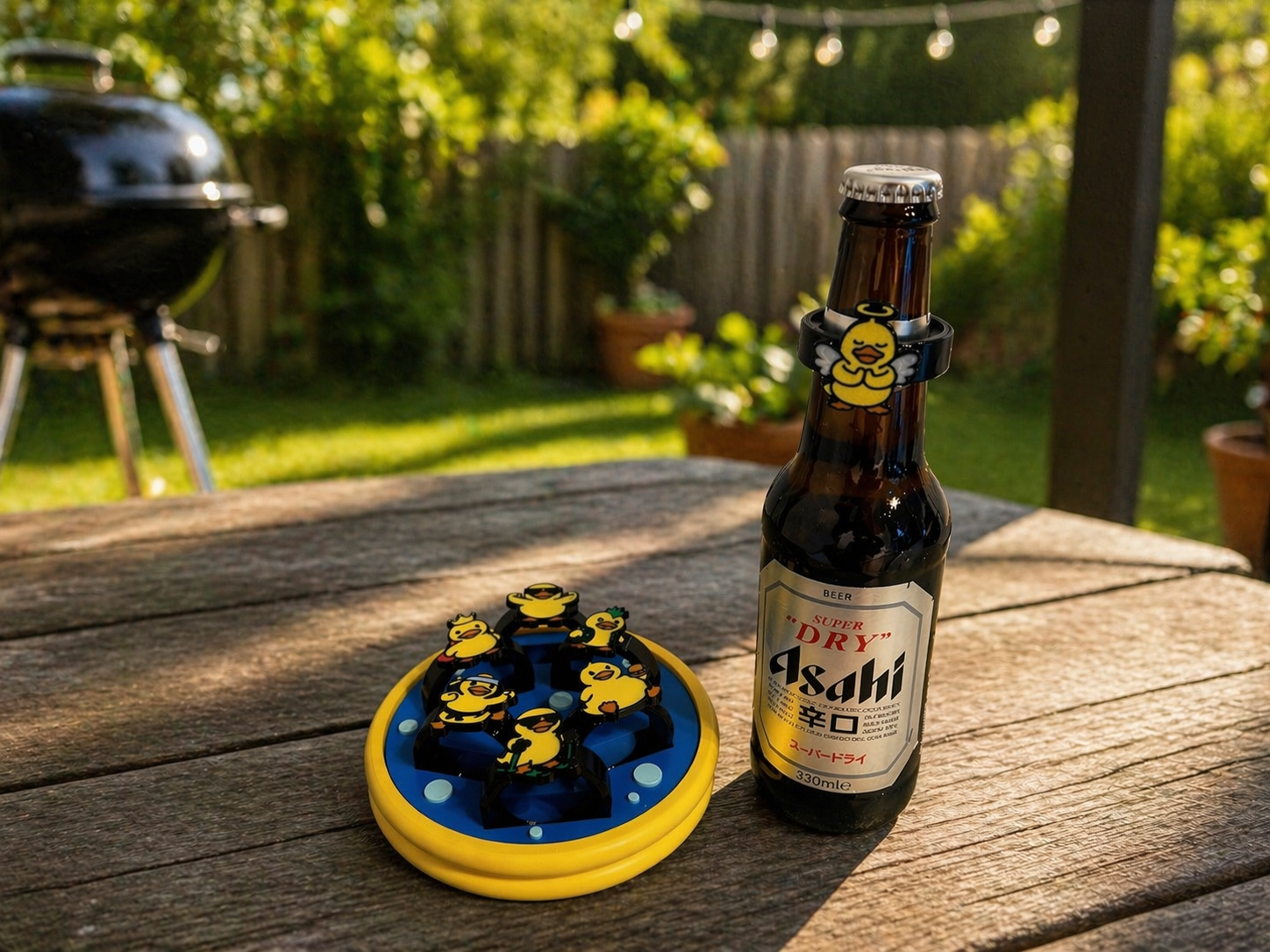 Funny Duck Bottle Markers – 3D Printed Drink Identifiers – Reusable Bottle Rings – Party & BBQ Accessories