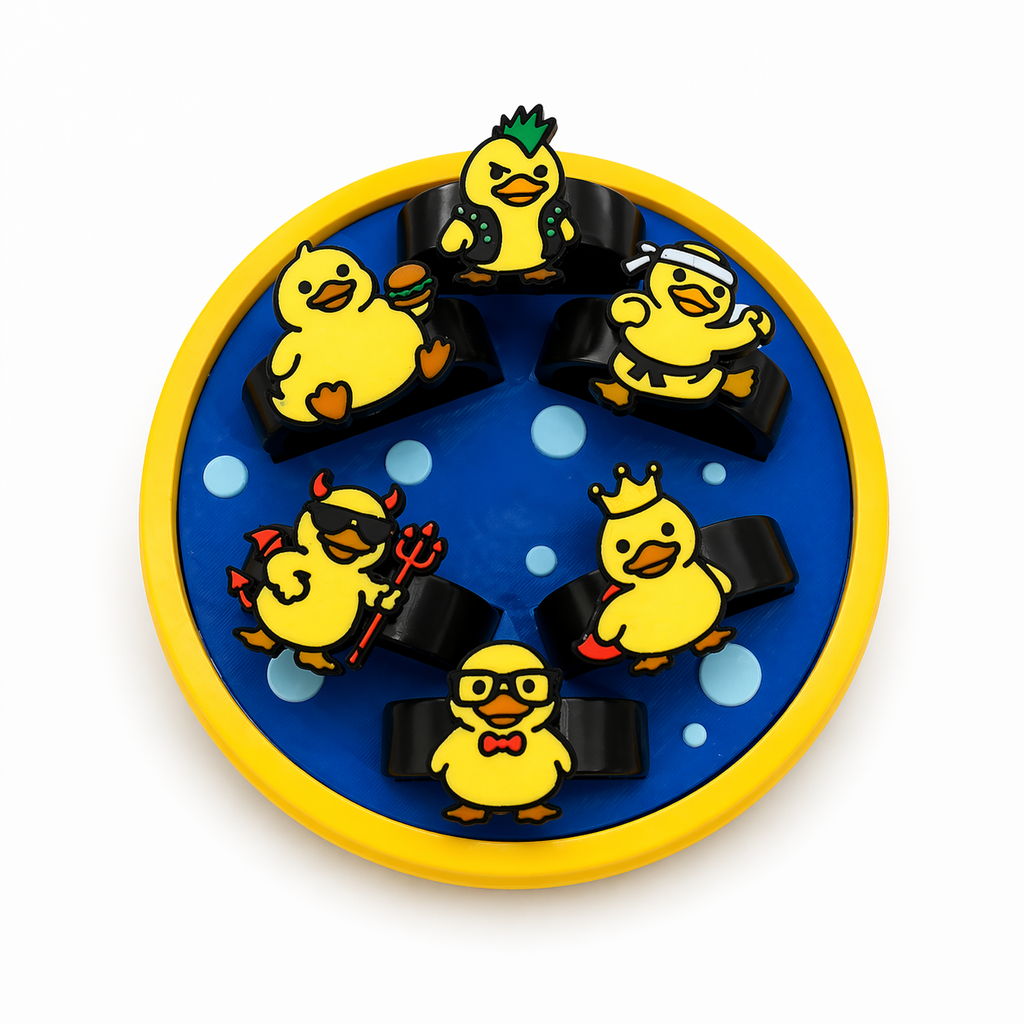 Funny Duck Bottle Markers – 3D Printed Drink Identifiers – Reusable Bottle Rings – Party & BBQ Accessories