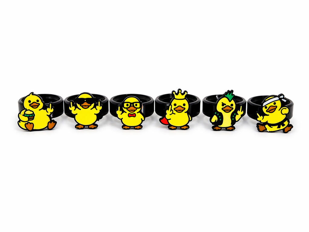 Funny Duck Bottle Markers – 3D Printed Drink Identifiers – Reusable Bottle Rings – Party & BBQ Accessories