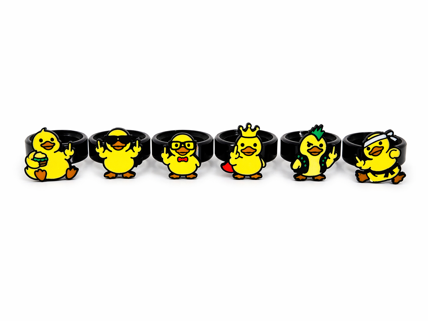 Funny Duck Bottle Markers – 3D Printed Drink Identifiers – Reusable Bottle Rings – Party & BBQ Accessories