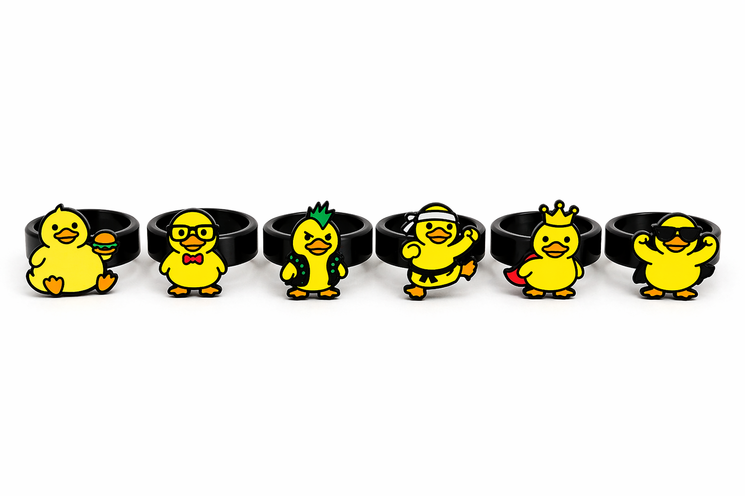 Funny Duck Bottle Markers – 3D Printed Drink Identifiers – Reusable Bottle Rings – Party & BBQ Accessories