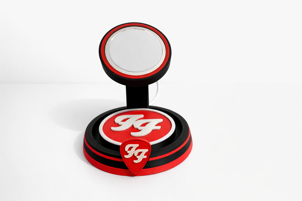 Foo Fighters Inspired MagSafe Charging Stand – 3D Printed Phone Holder – Wireless Charger Dock – Rock Music Desk Setup – Gift for Fans