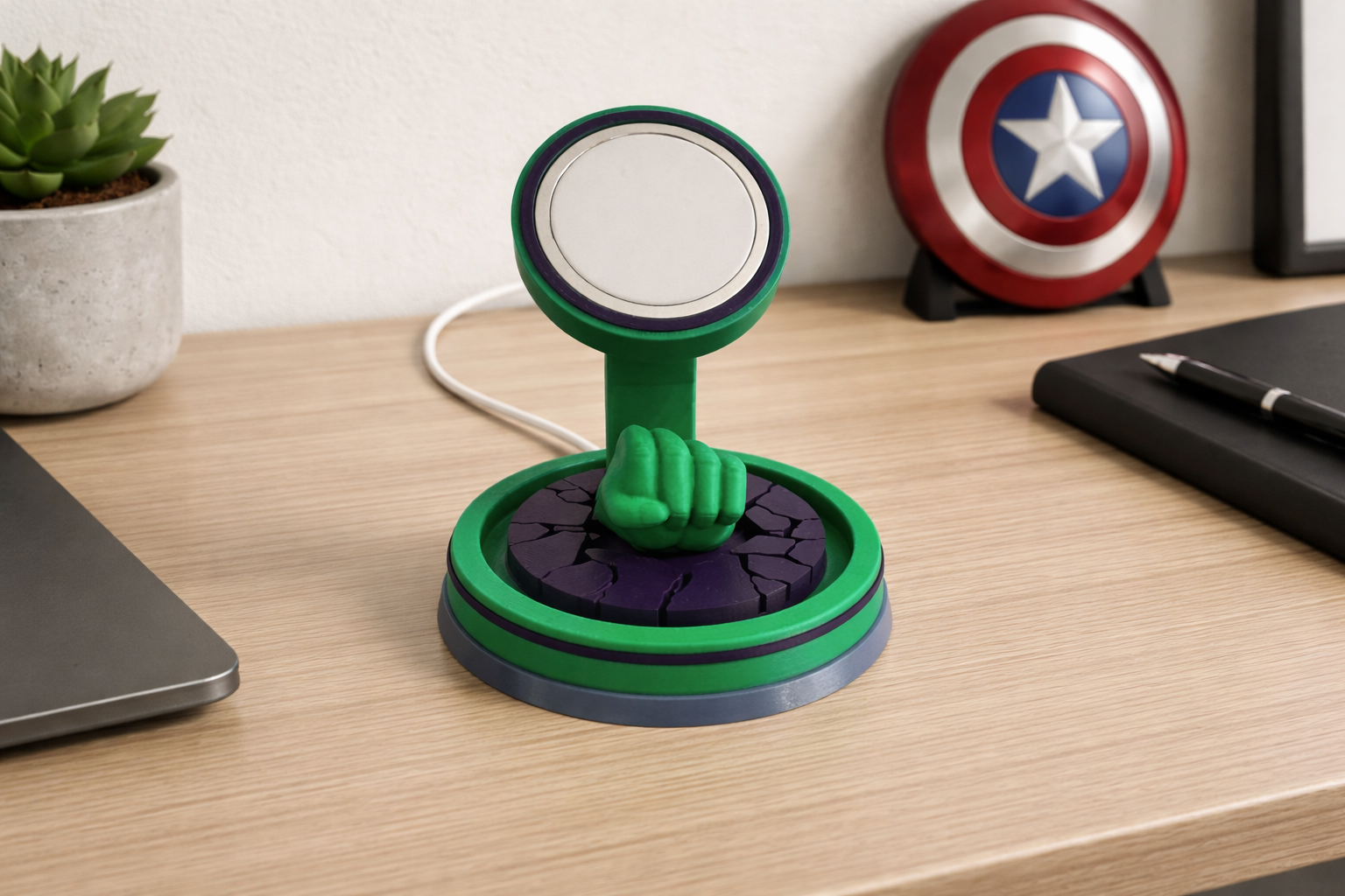 Hulk Inspired MagSafe Charging Stand – 3D Printed Phone Dock