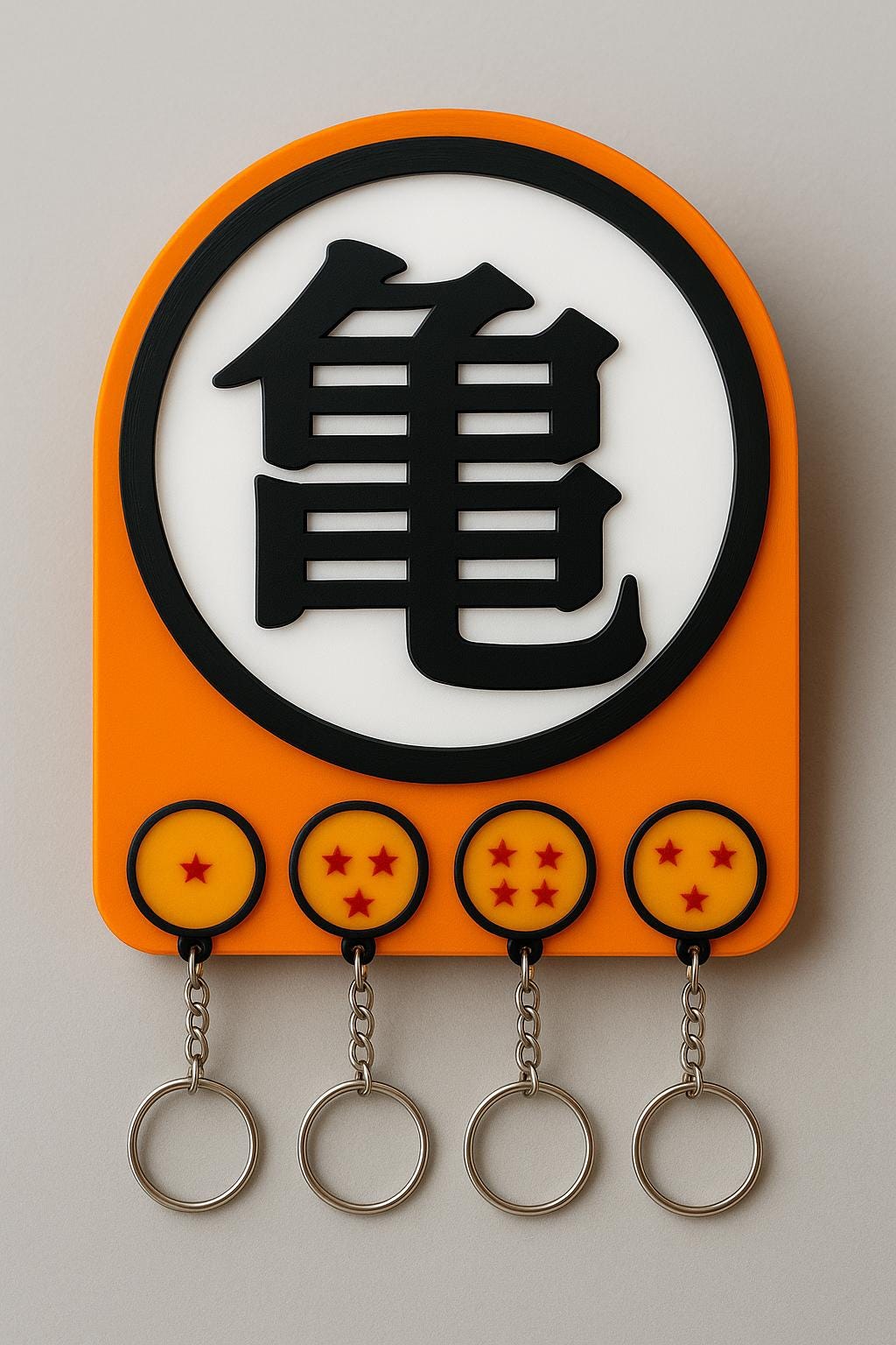 Dragon Ball Z Magnetic Key Holder – Kame Symbol Wall Hook with Dragon Ball Keychains | 3D Printed Anime Decor