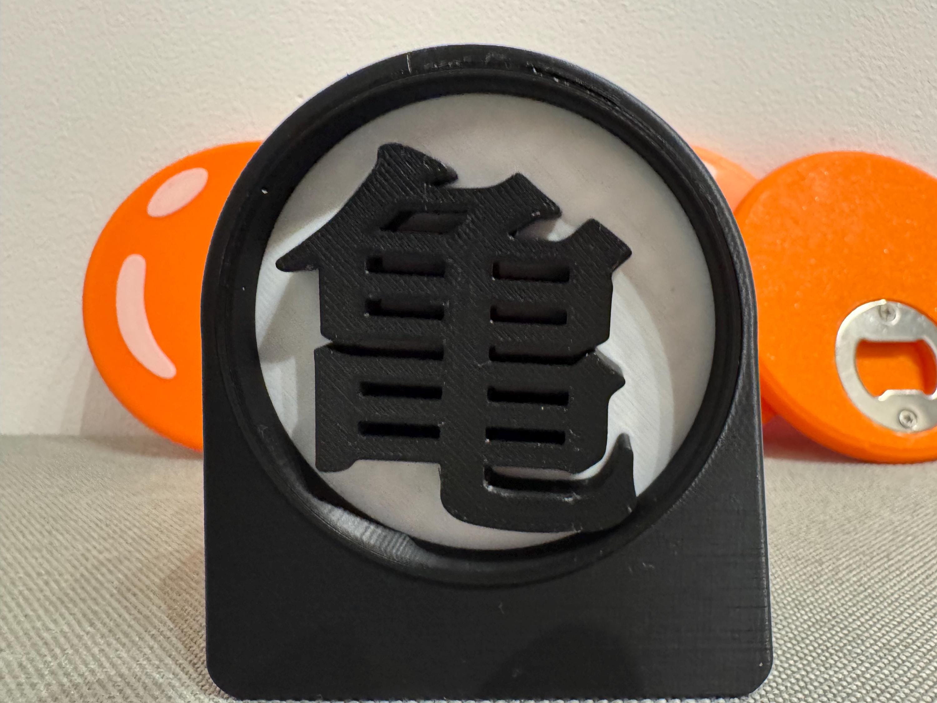 Dragon Ball Z Bottle Opener Coaster Set | 3D Printed Dragon Ball Coasters with Holder | Anime Gift | DBZ Home Bar Accessory | Kame Symbol