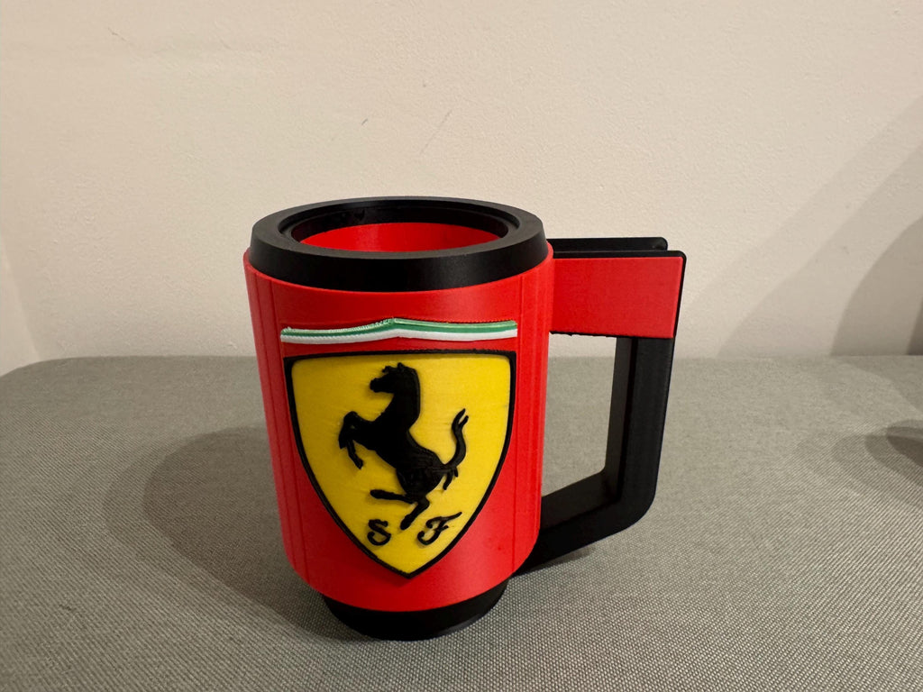 Ferrari-Inspired Beer Can Holder | 3D Printed Racing Mug | Fits 440ml Cans | F1 Style Gift