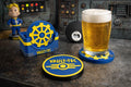 Fallout-Inspired Vault Coaster Set with Holder & Bottle Opener | Gaming Coasters | 3D Printed Home Bar Gift