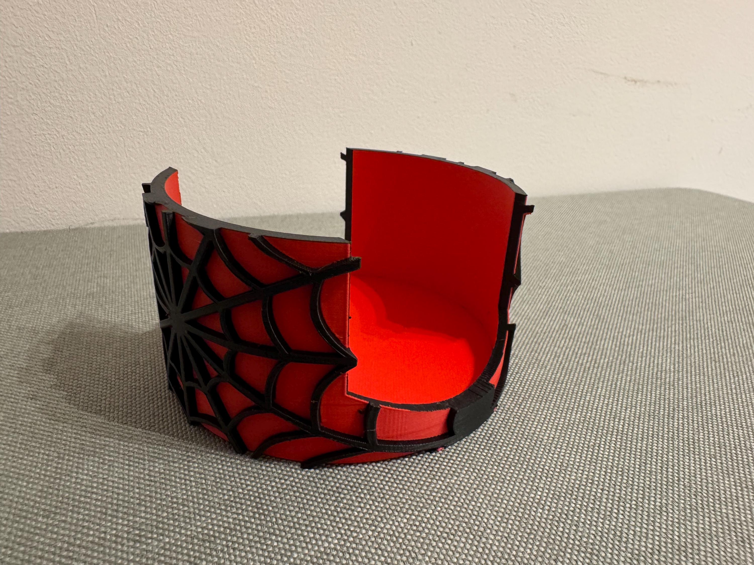 Spider-Man Inspired 3D Printed Coaster Set with Hidden Bottle Opener – Includes Matching Holder
