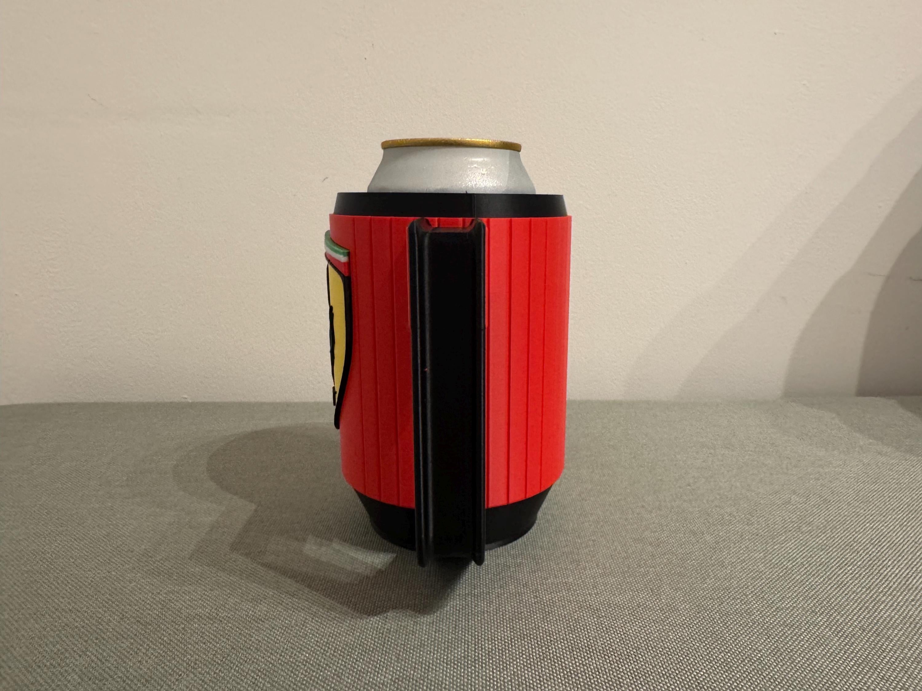 Ferrari-Inspired Beer Can Holder | 3D Printed Racing Mug | Fits 440ml Cans | F1 Style Gift