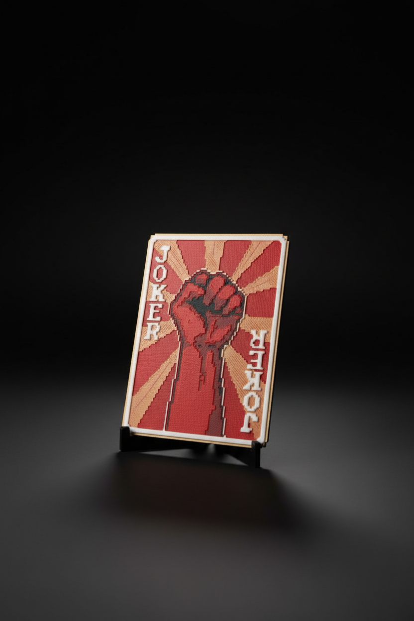 Professional Raised Fist Joker Card